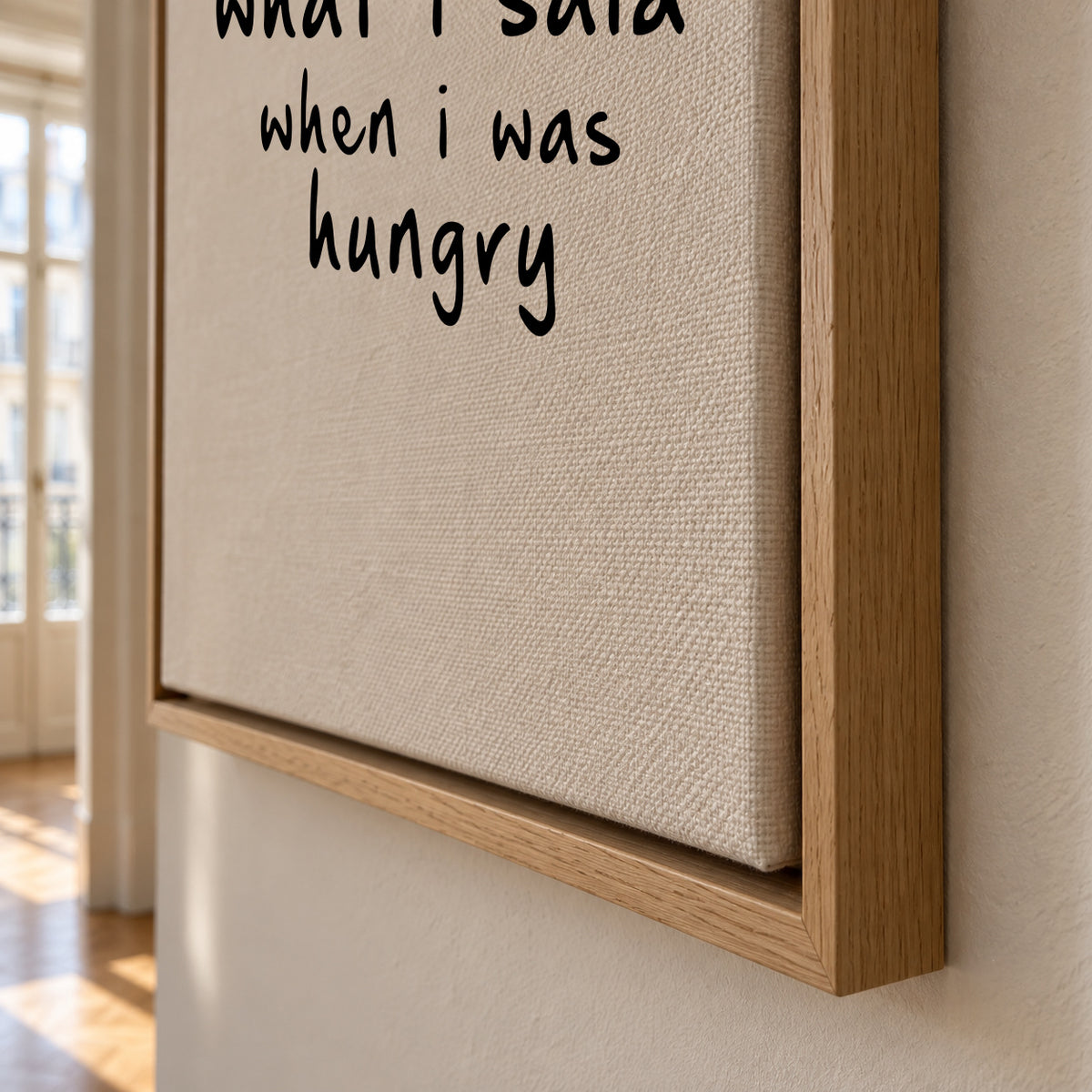 Hungry - Framed canvas detail