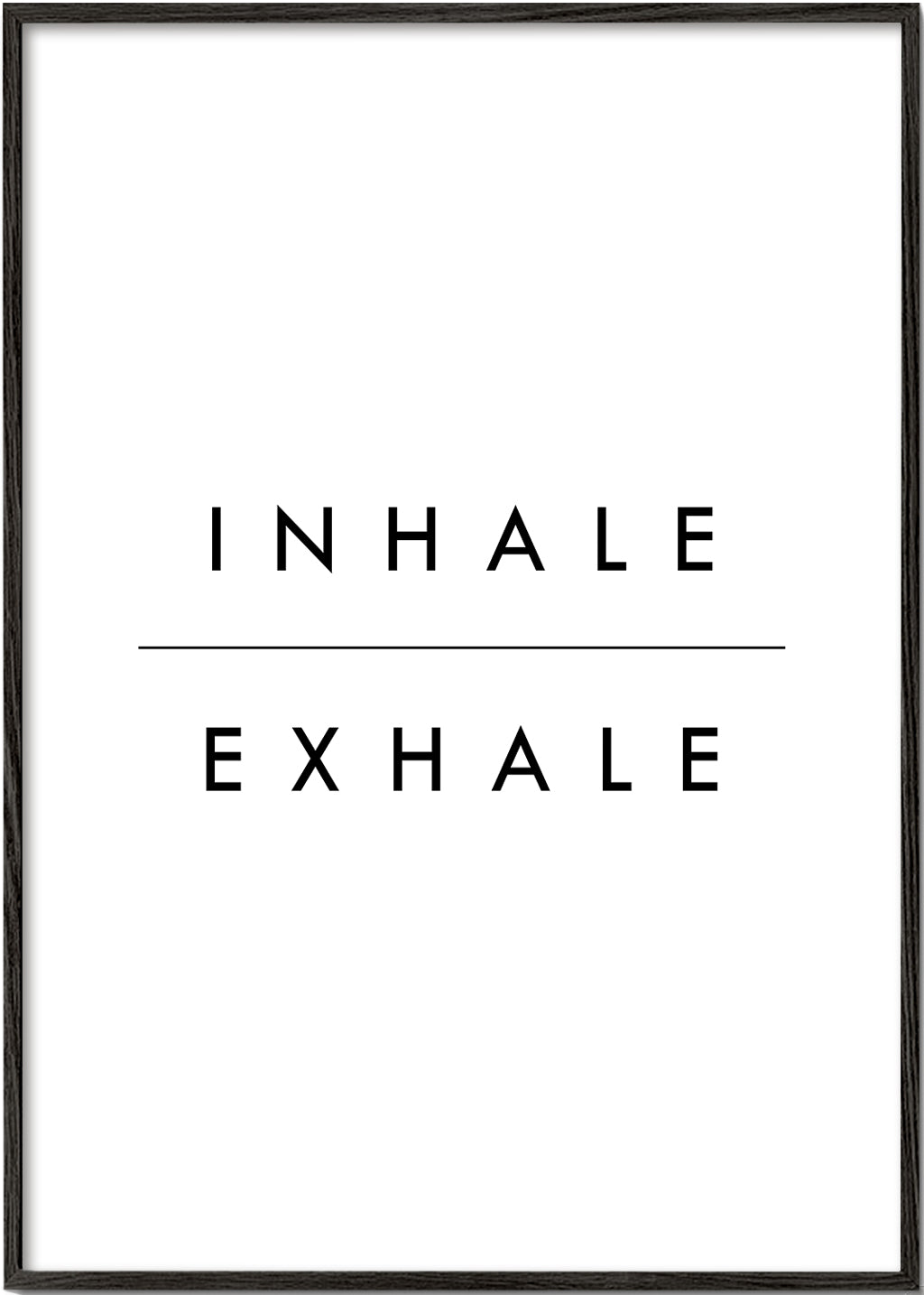 Minimalistický typografický plakát Inhale Exhale