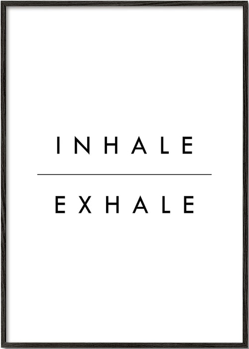 Minimalistický typografický plakát Inhale Exhale