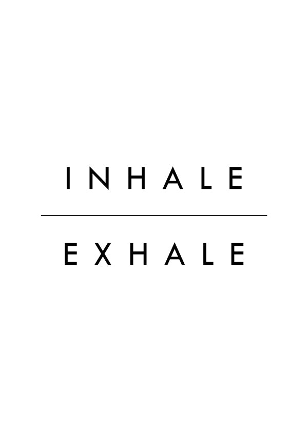 Minimalistický typografický plakát Inhale Exhale