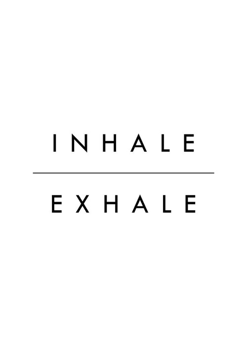 Minimalistický typografický plakát Inhale Exhale