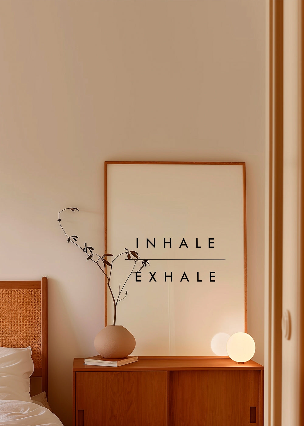 Minimalistický typografický plakát Inhale Exhale