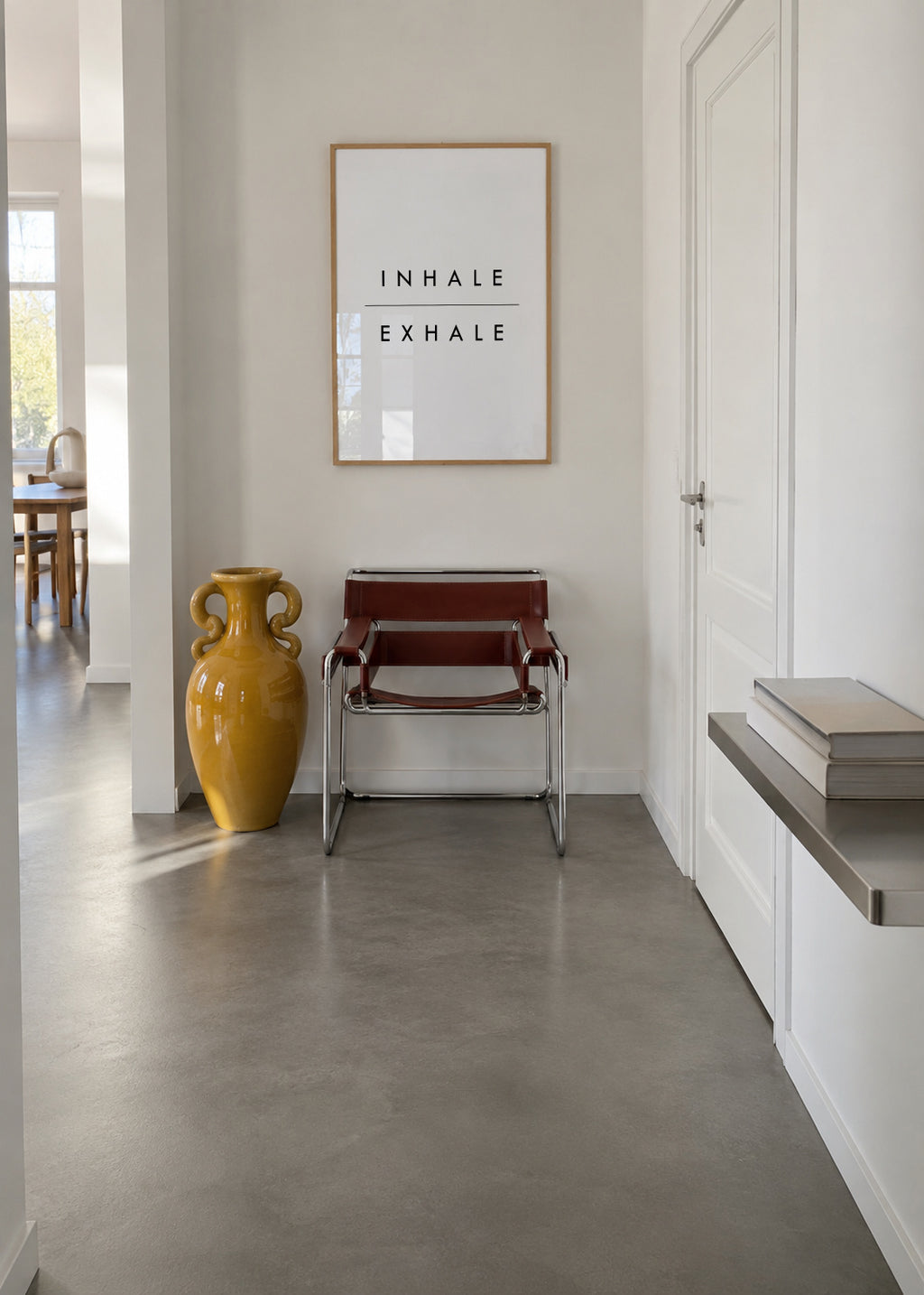 Inhale Exhale - Framed poster in an interior