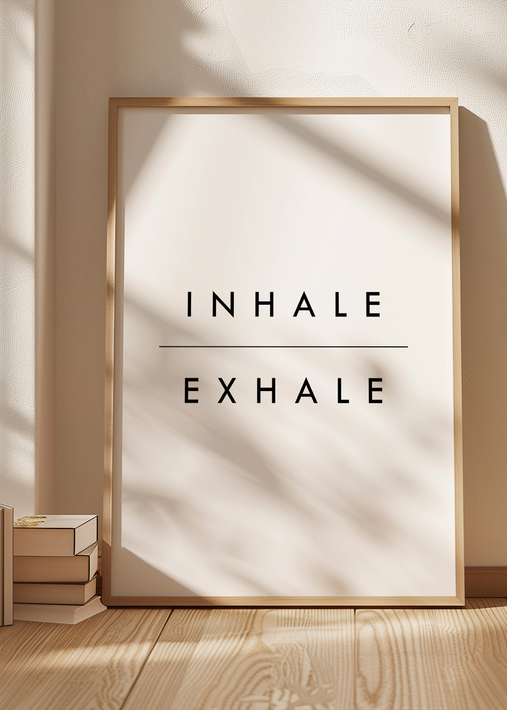 Minimalistický typografický plakát Inhale Exhale