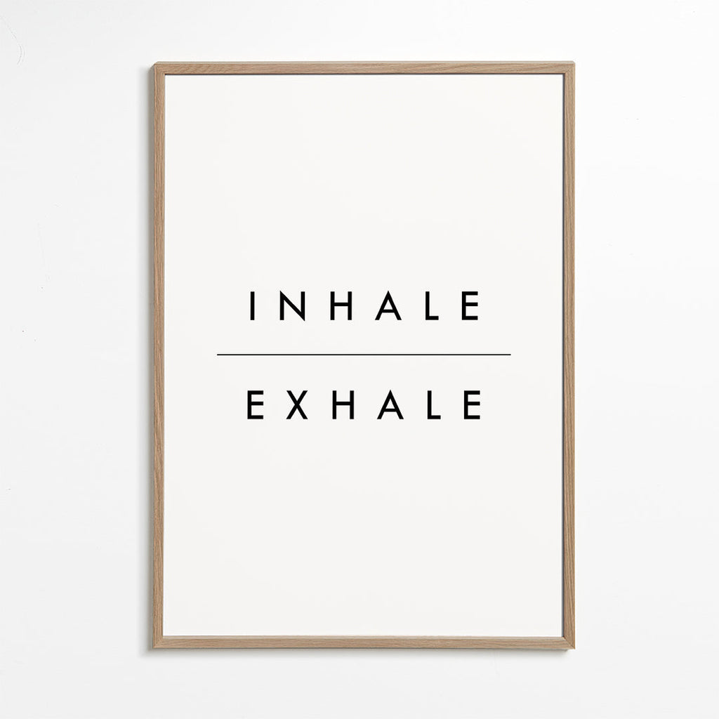 Minimalistický typografický plakát Inhale Exhale
