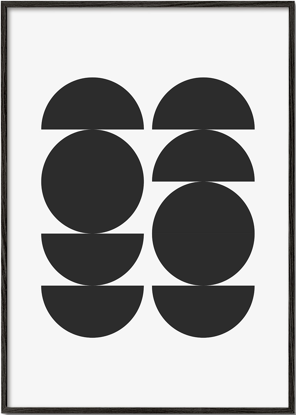 Geometrický obraz minimal s kruhy a půlkruhy