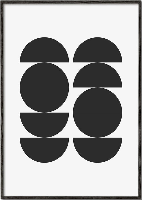 Geometrický obraz minimal s kruhy a půlkruhy