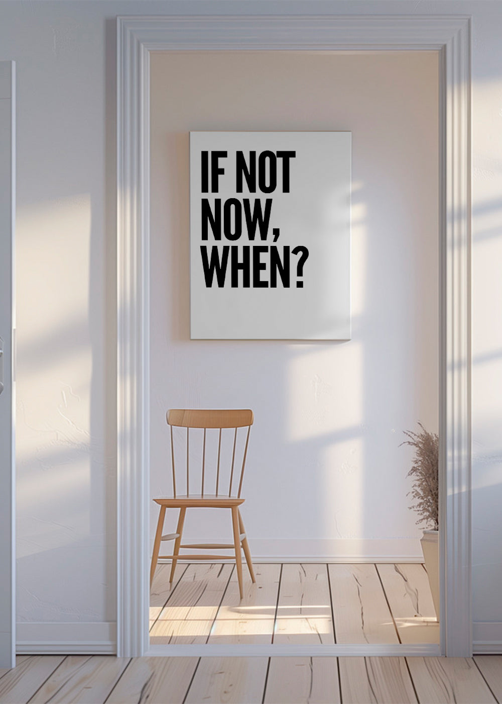 Minimalistický typografický plakát s výrazným sloganem