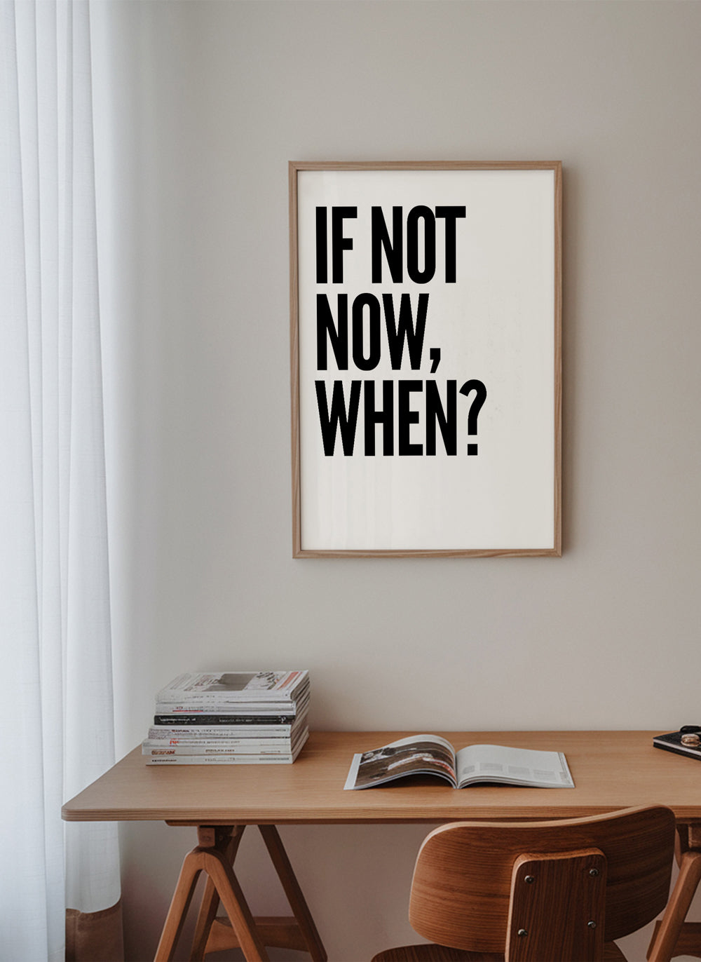 Minimalistický typografický plakát s výrazným sloganem