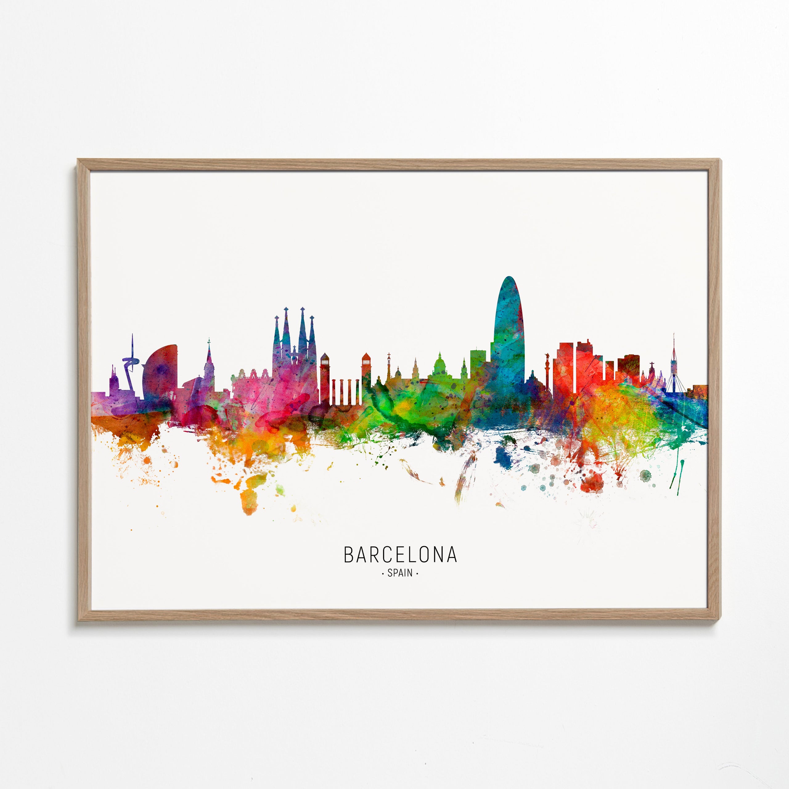 Obraz do kuchyně: Panorama Barcelony akvarel