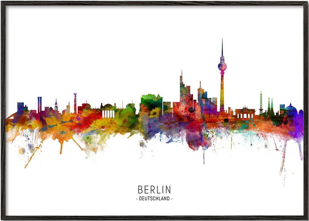 Cestovatelský plakát Berlín panorama akvarel