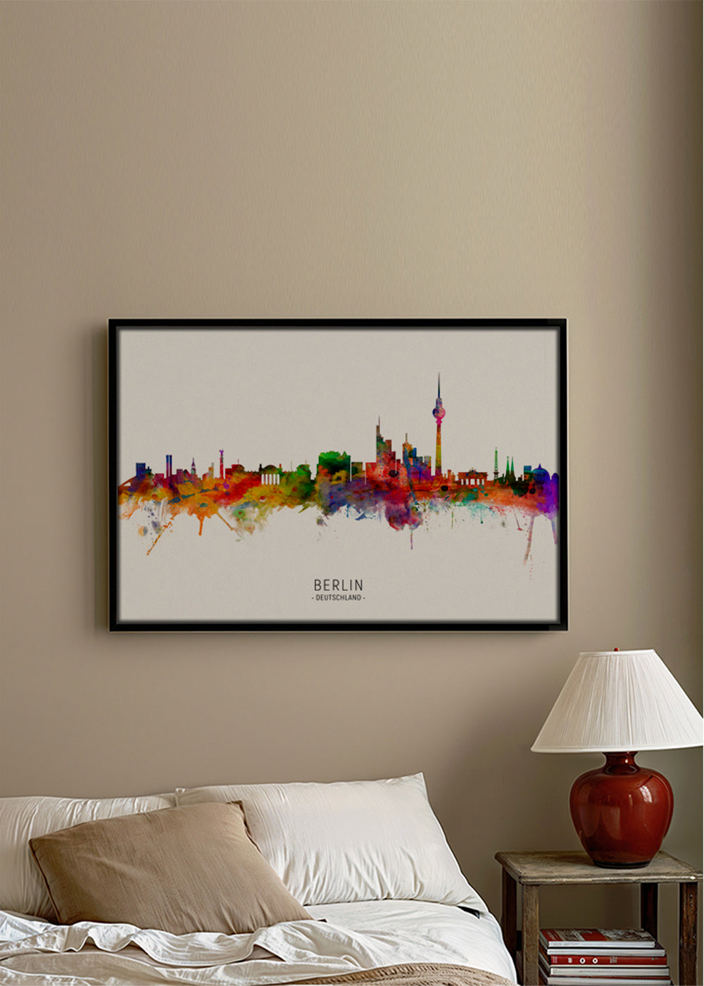 Cestovatelský plakát Berlín panorama akvarel