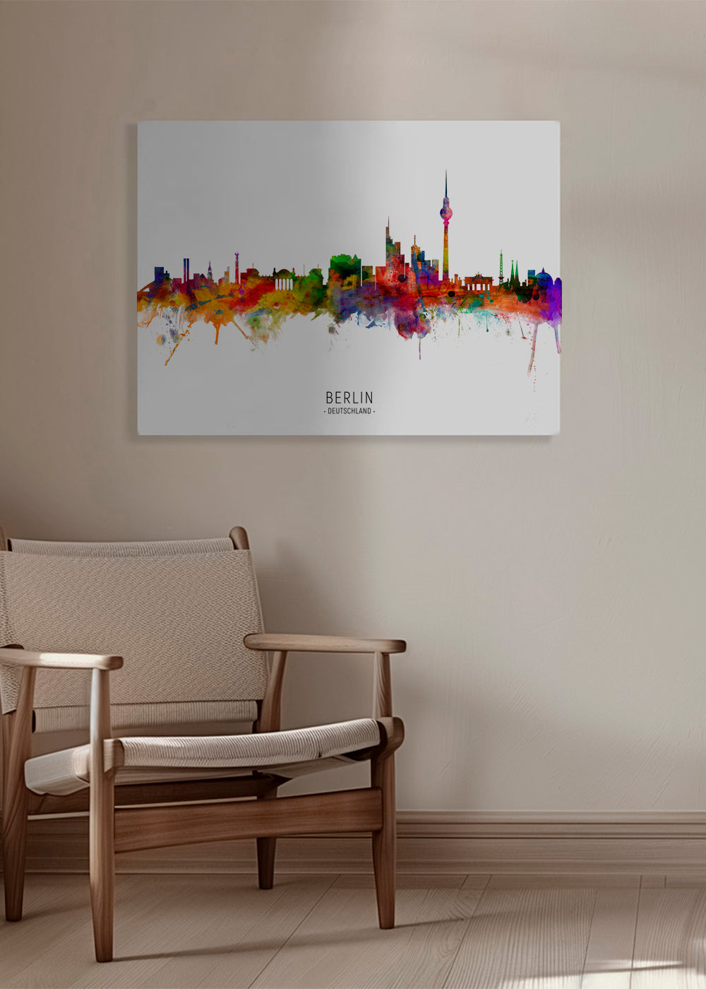 Cestovatelský plakát Berlín panorama akvarel