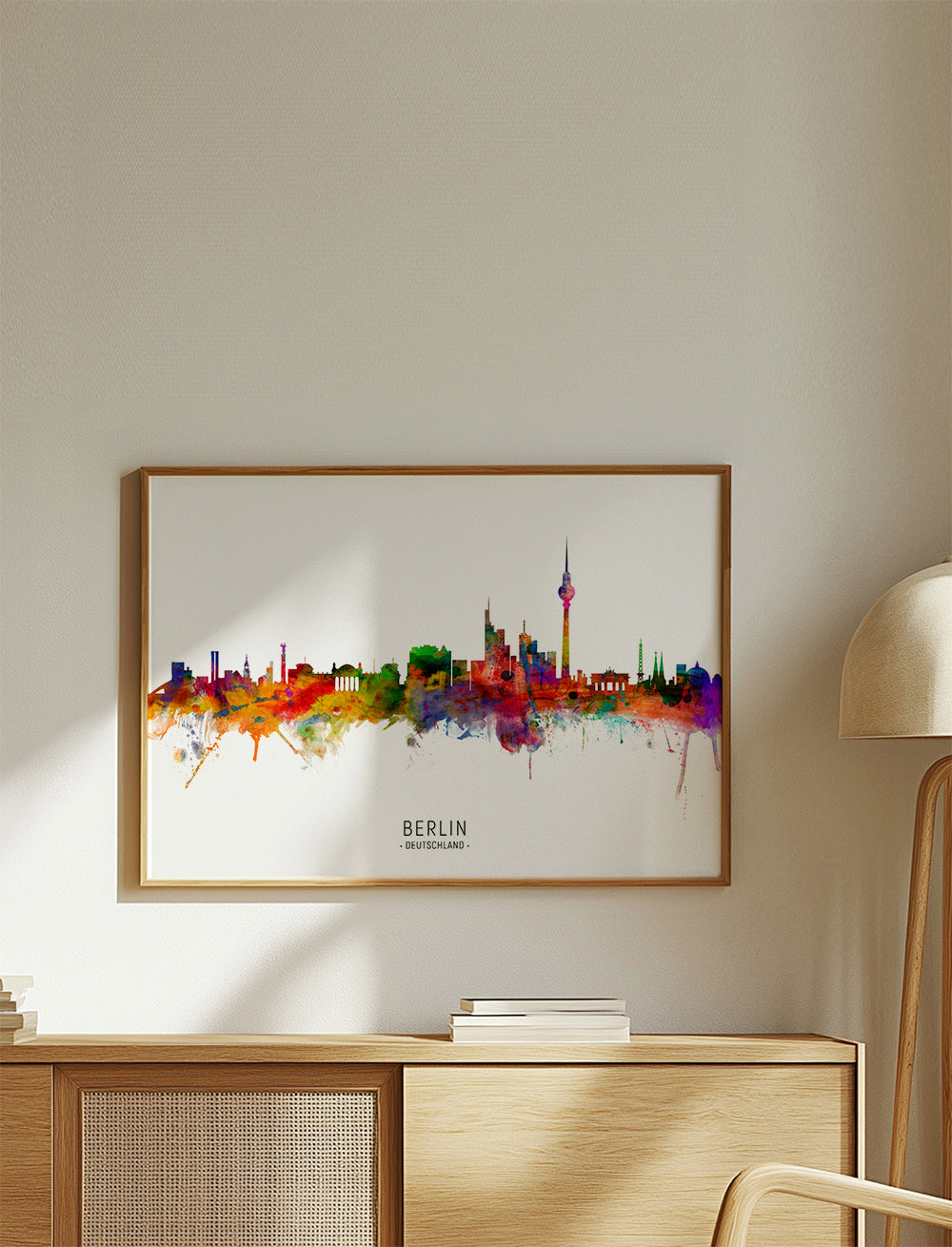 Cestovatelský plakát Berlín panorama akvarel