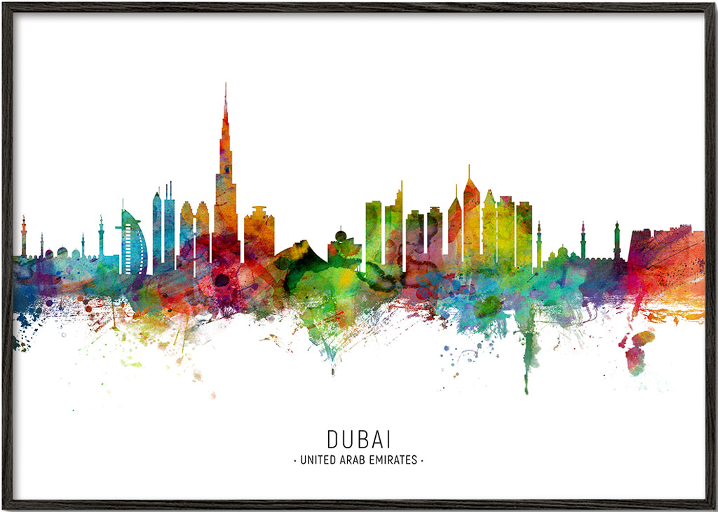 Obraz města Dubai skyline akvarel