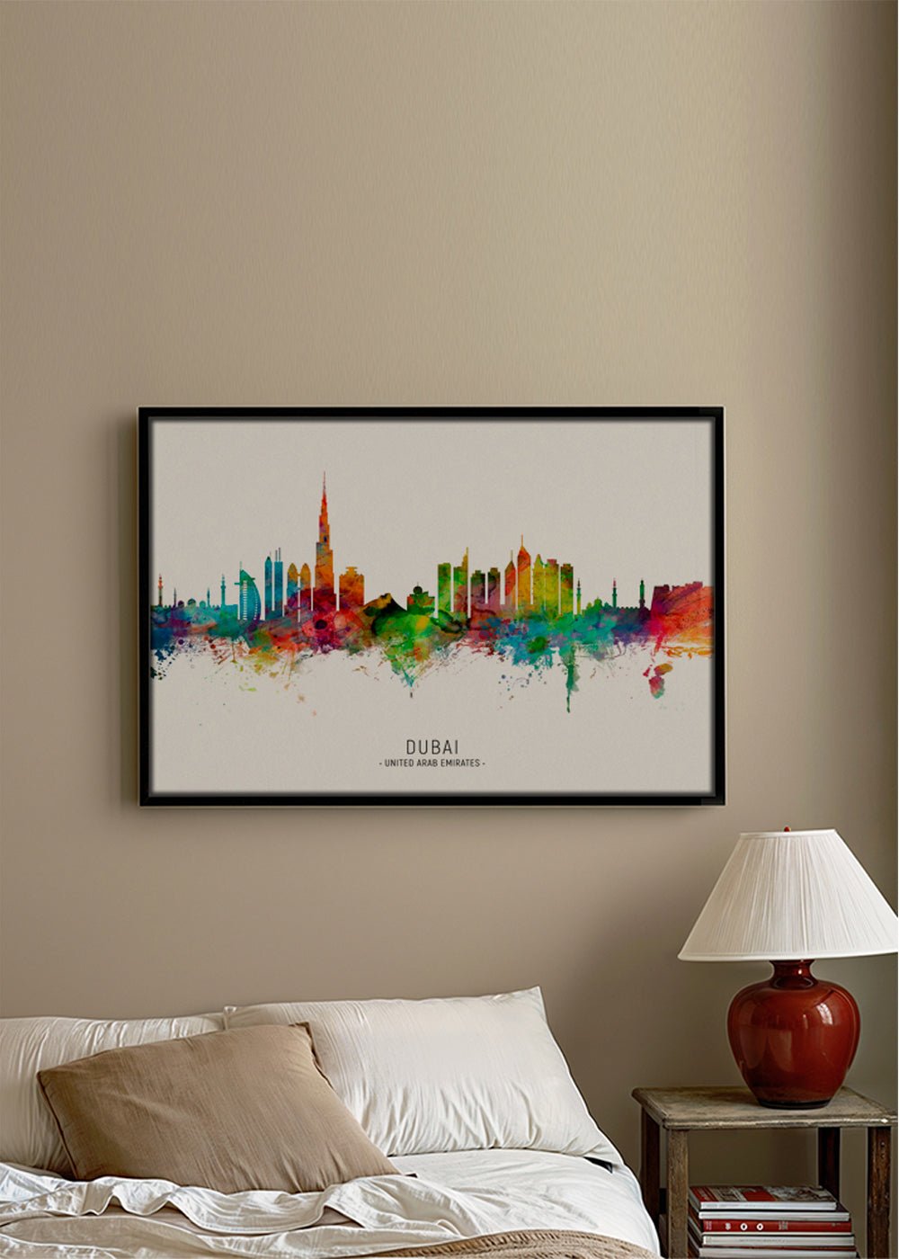 Obraz města Dubai skyline akvarel