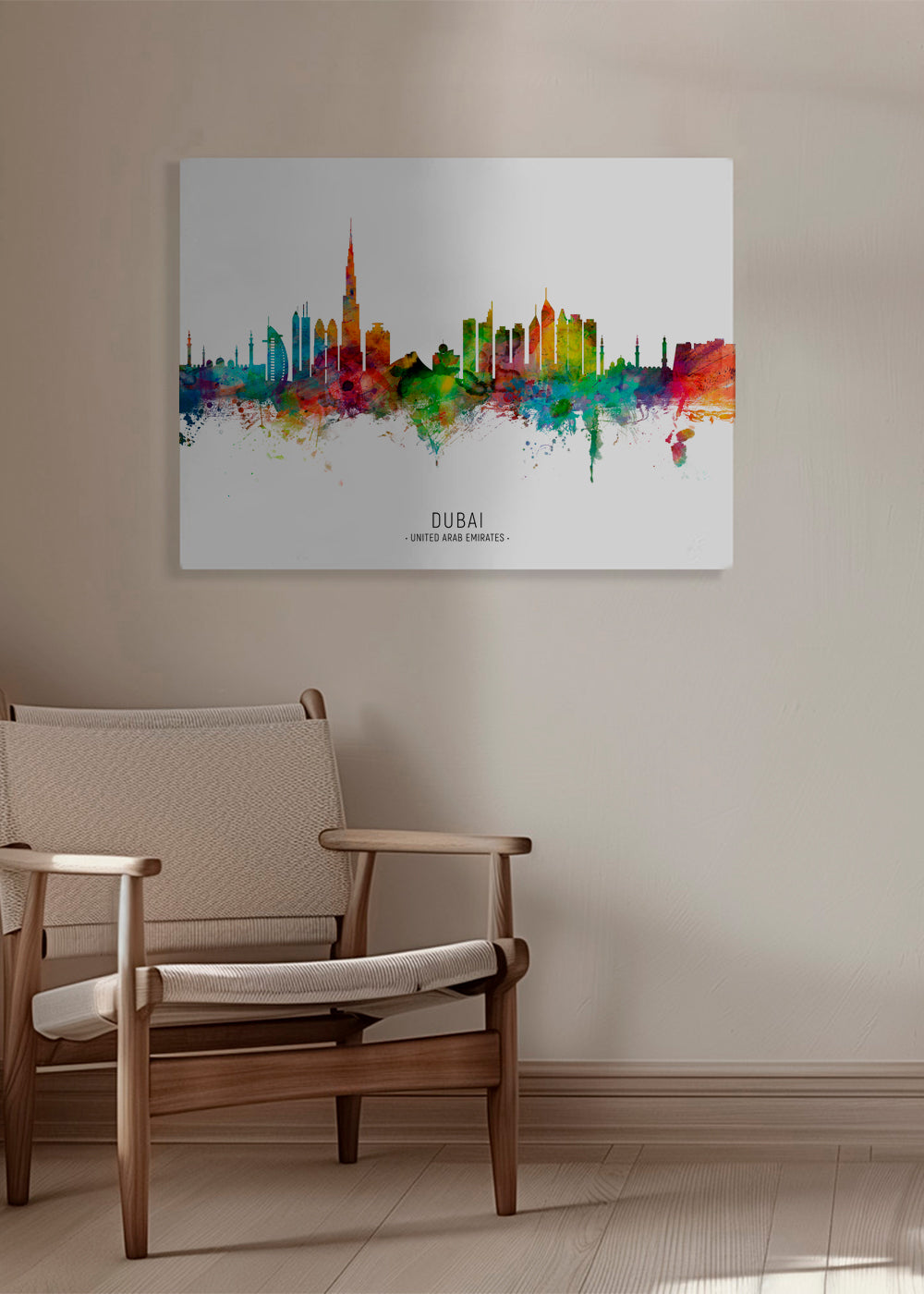 Obraz města Dubai skyline akvarel