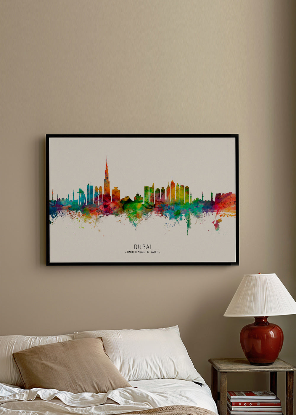 Obraz města Dubai skyline akvarel