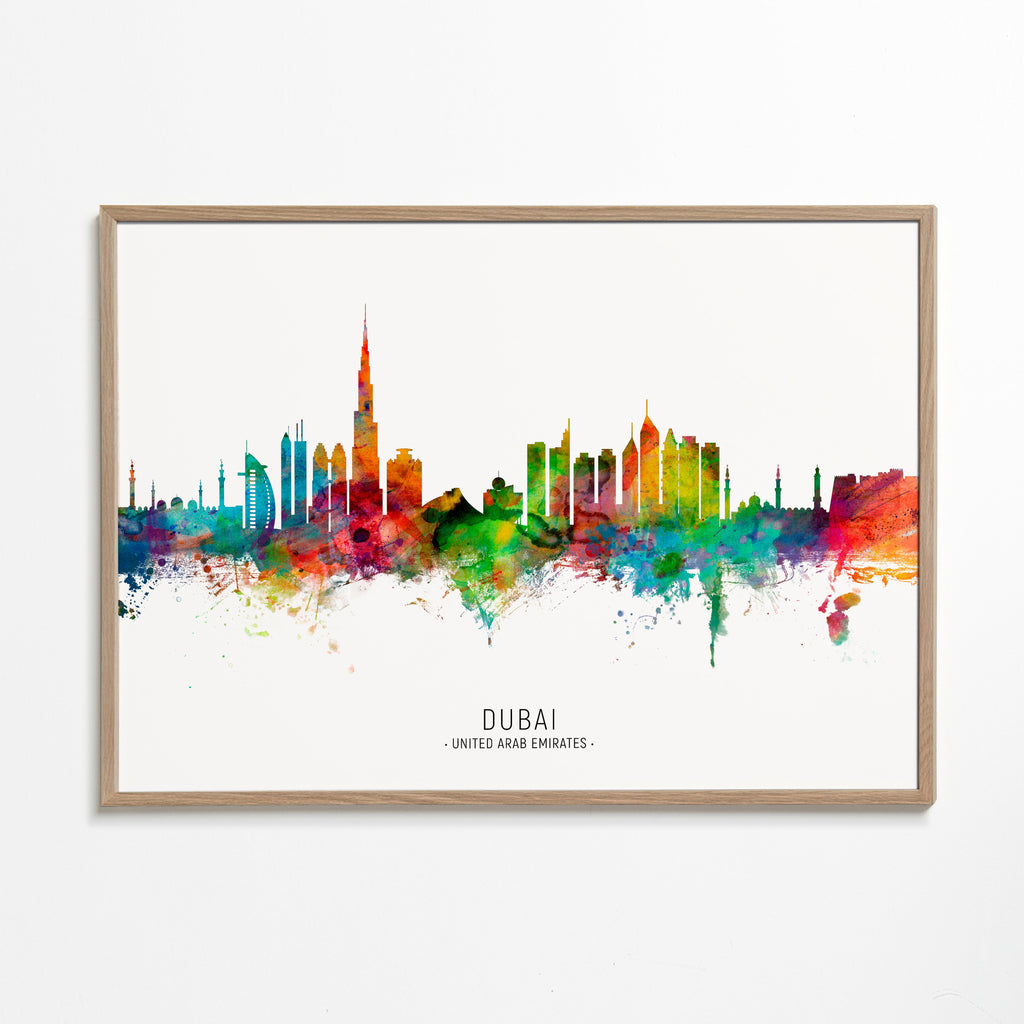 Obraz města Dubai skyline akvarel