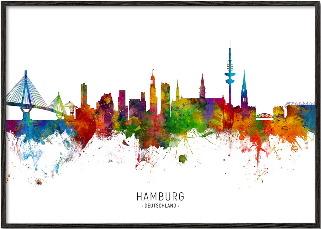 Obraz města Hamburg skyline barevný