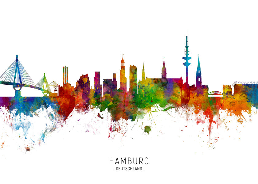 Obraz města Hamburg skyline barevný