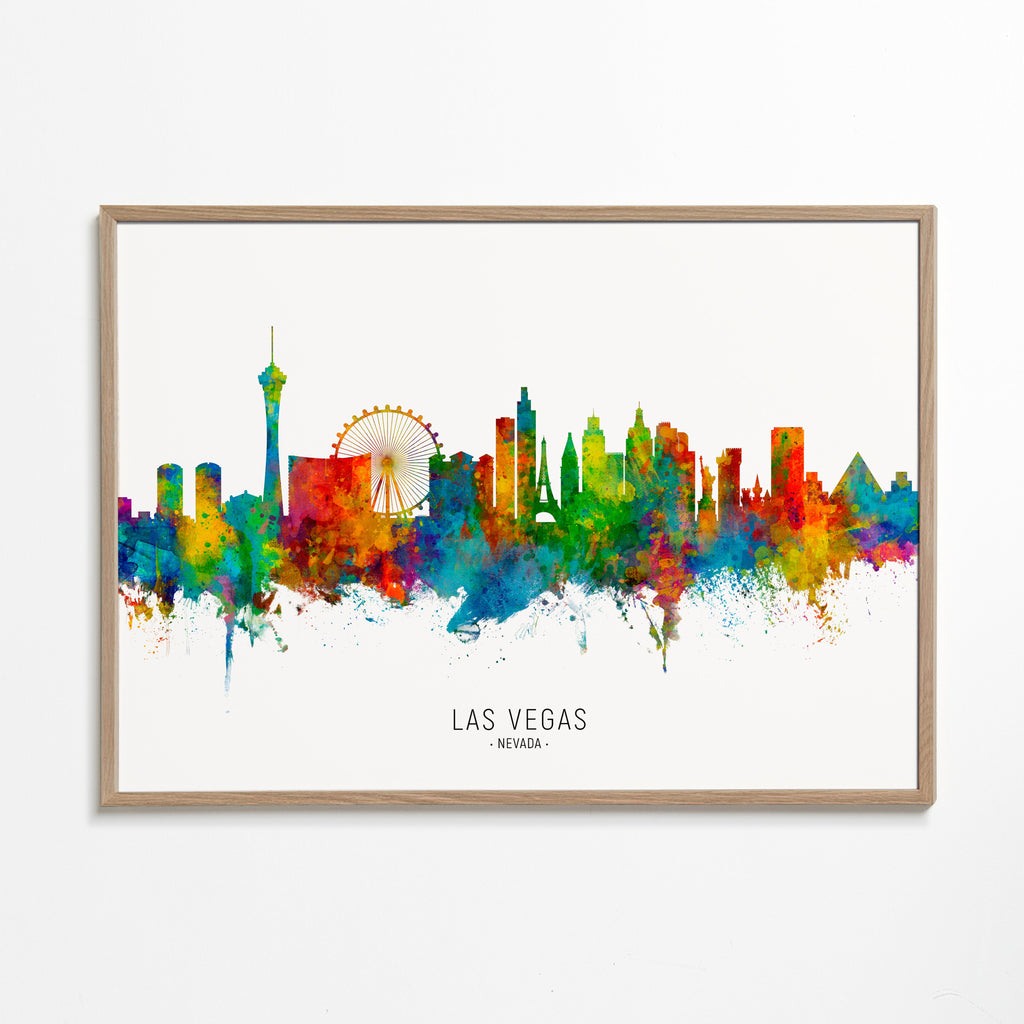 Plátno skyline Las Vegas v akvarelu