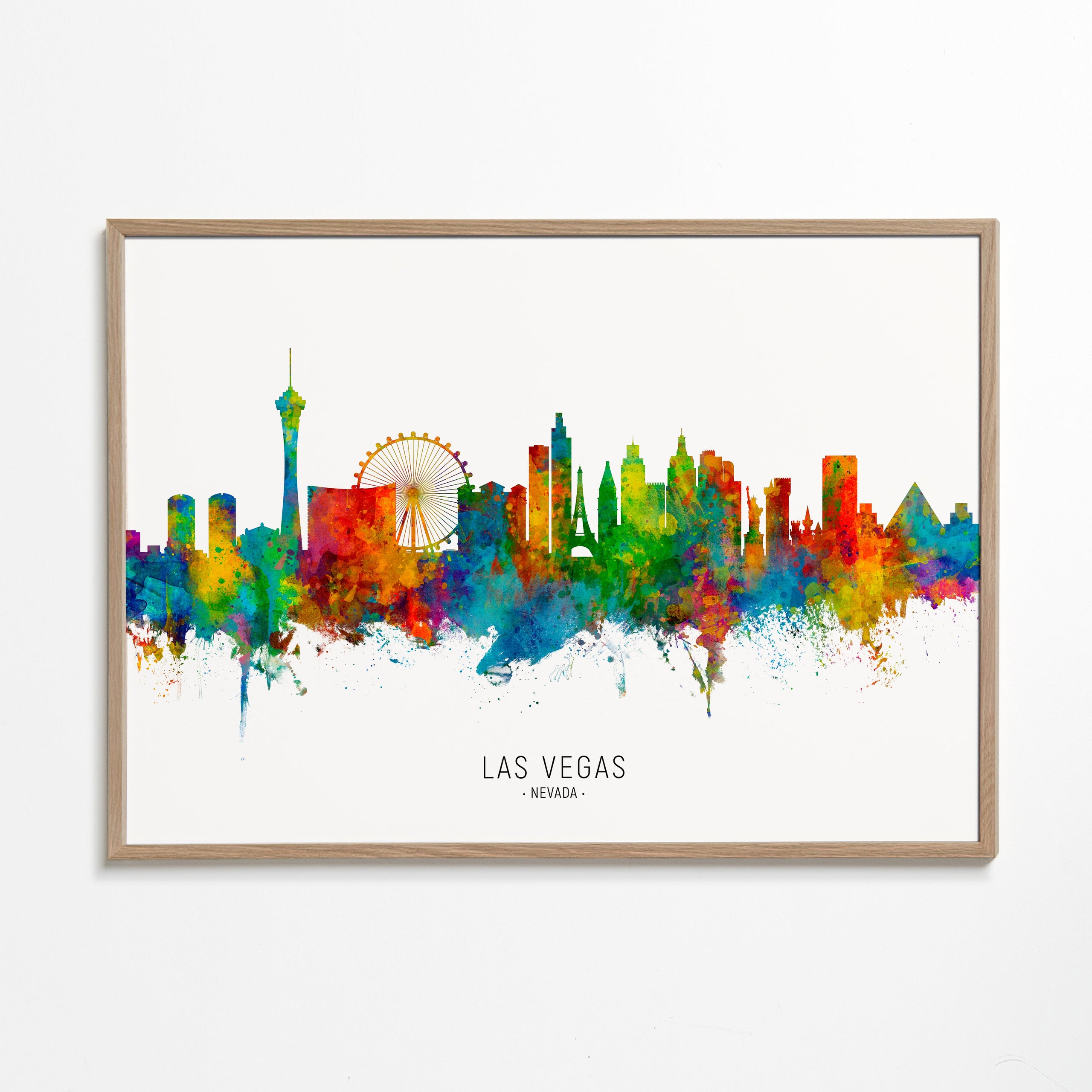 Plátno skyline Las Vegas v akvarelu