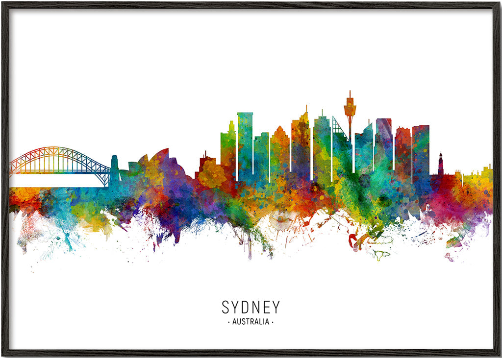 Obraz do kuchyně: Sydney skyline akvarel multicolor