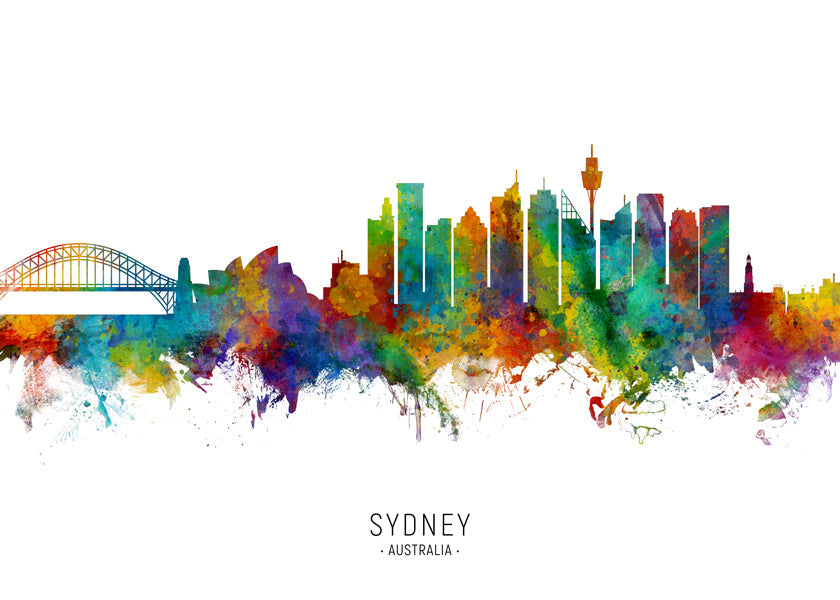 Obraz do kuchyně: Sydney skyline akvarel multicolor