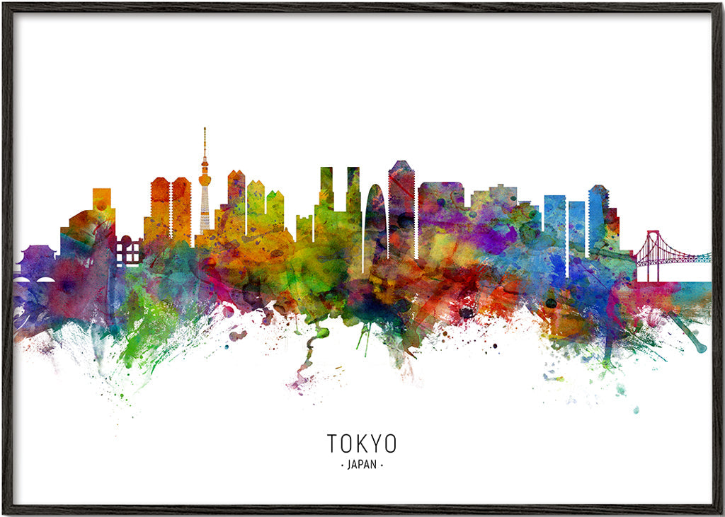 Obraz do kuchyně Tokio panorama akvarel