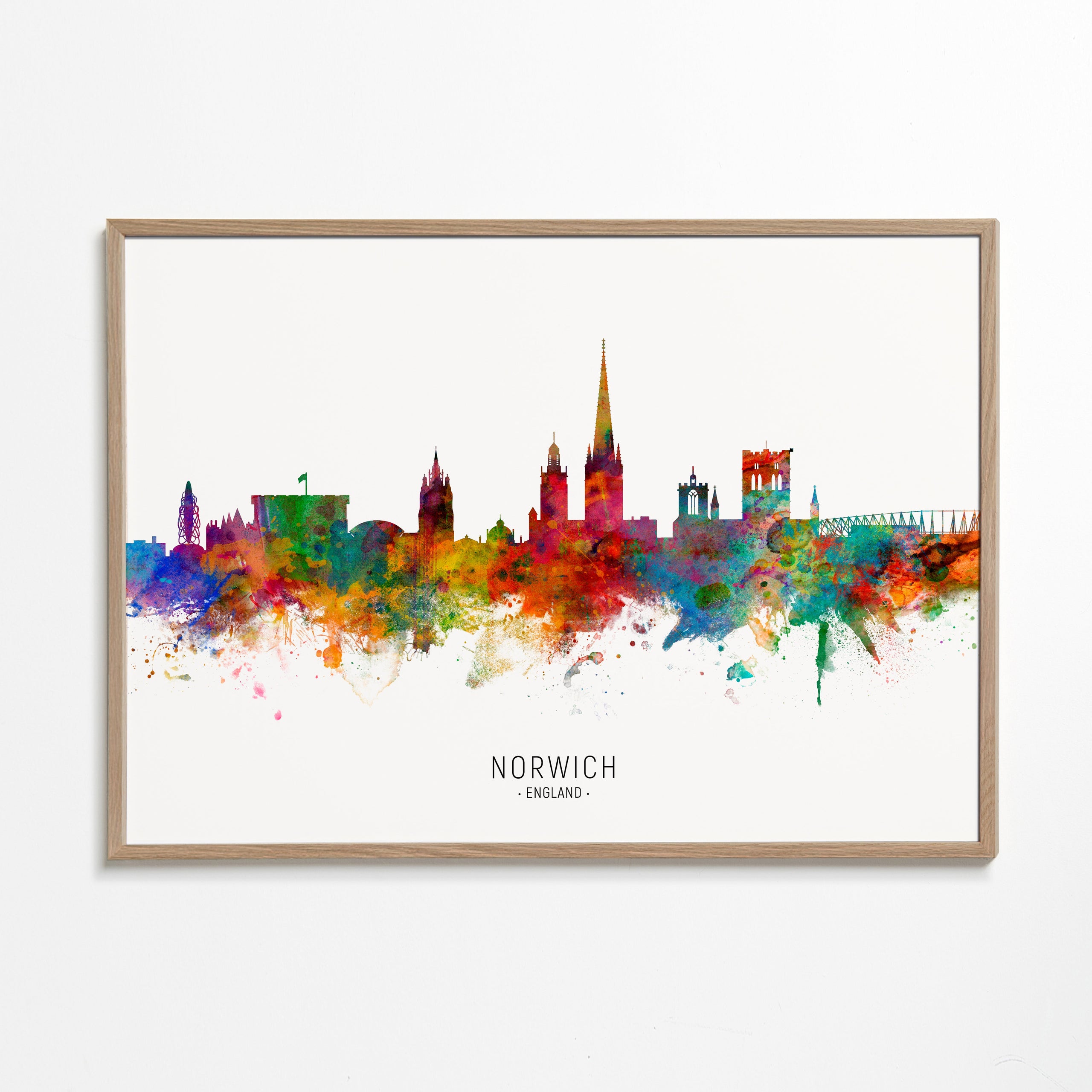 Obraz do kuchyně Norwich skyline akvarel multibarevný