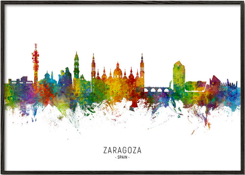 Obraz města Zaragoza barevné panorama