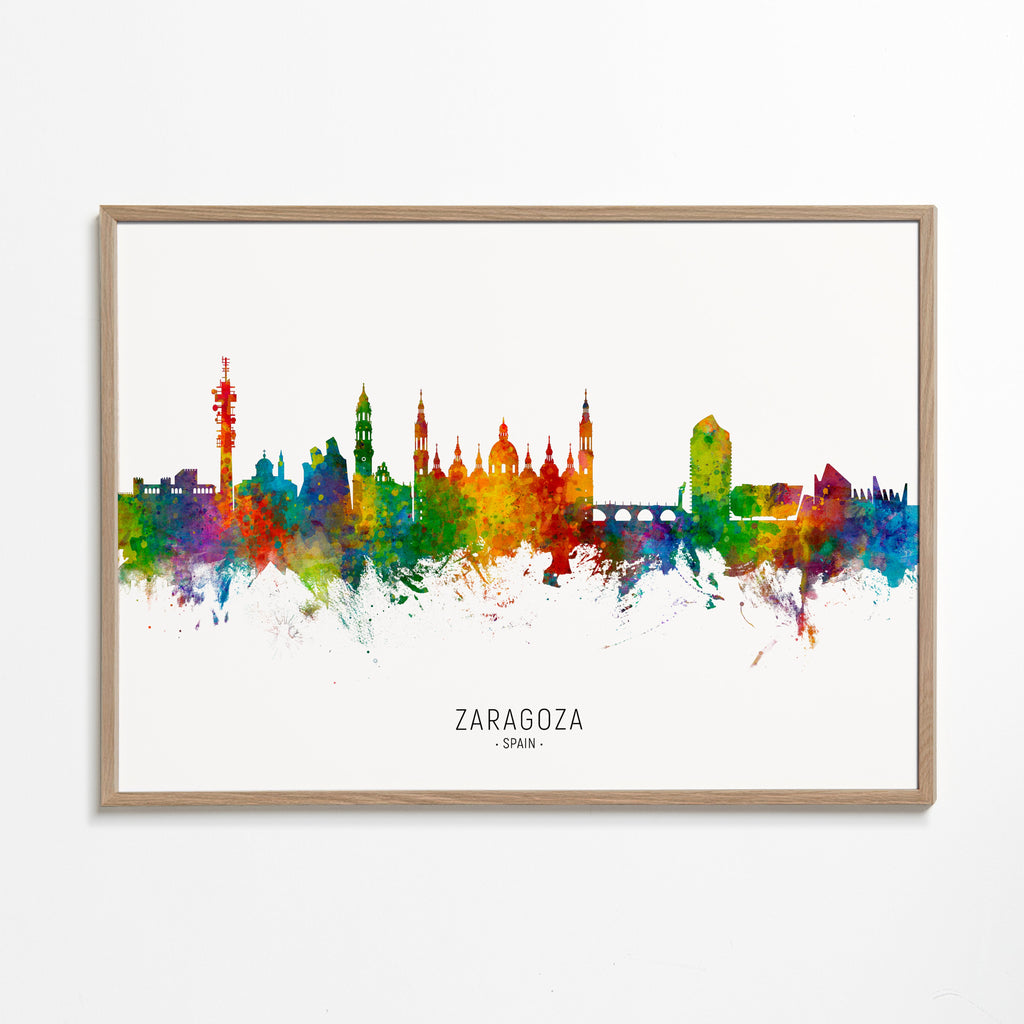 Obraz města Zaragoza barevné panorama