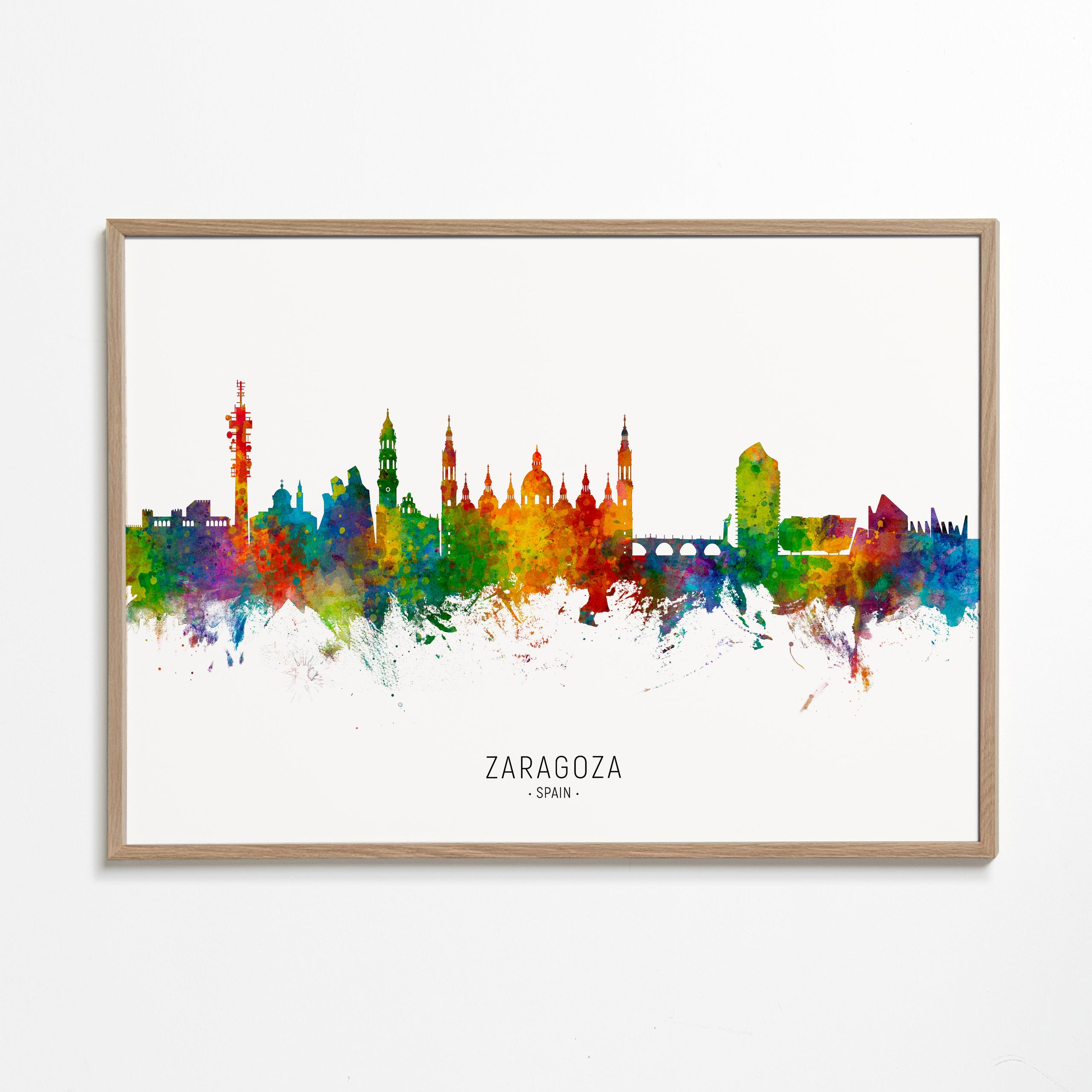 Obraz města Zaragoza barevné panorama