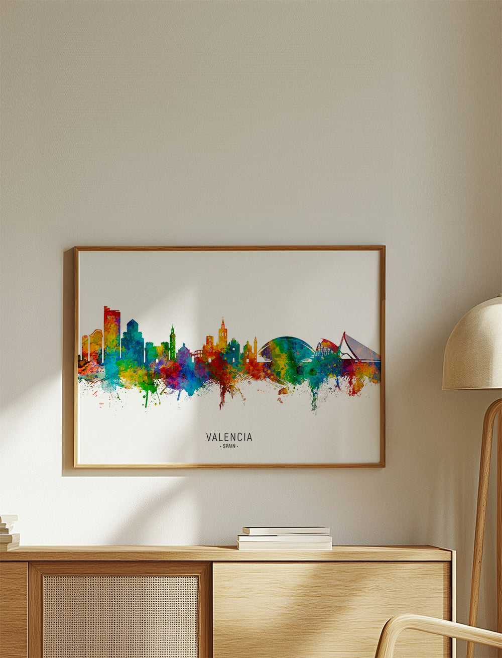 Plakát města Valencia skyline akvarel