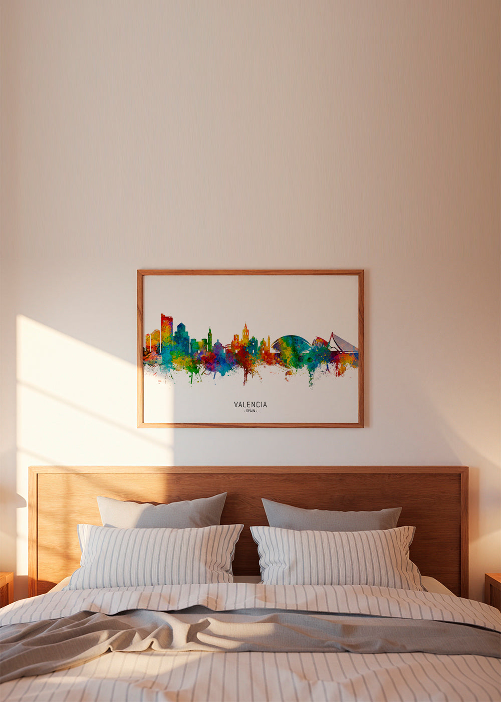 Plakát města Valencia skyline akvarel