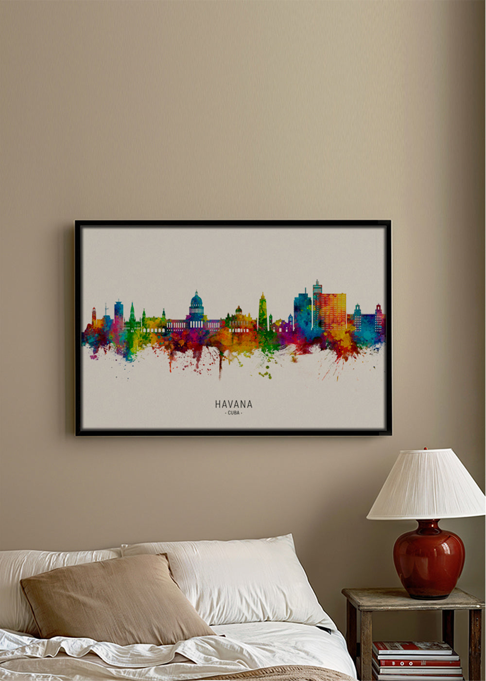 Plakát města Havana skyline v akvarelu