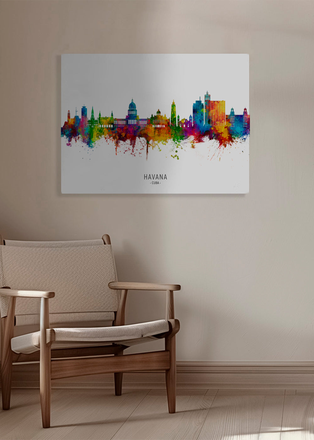 Plakát města Havana skyline v akvarelu