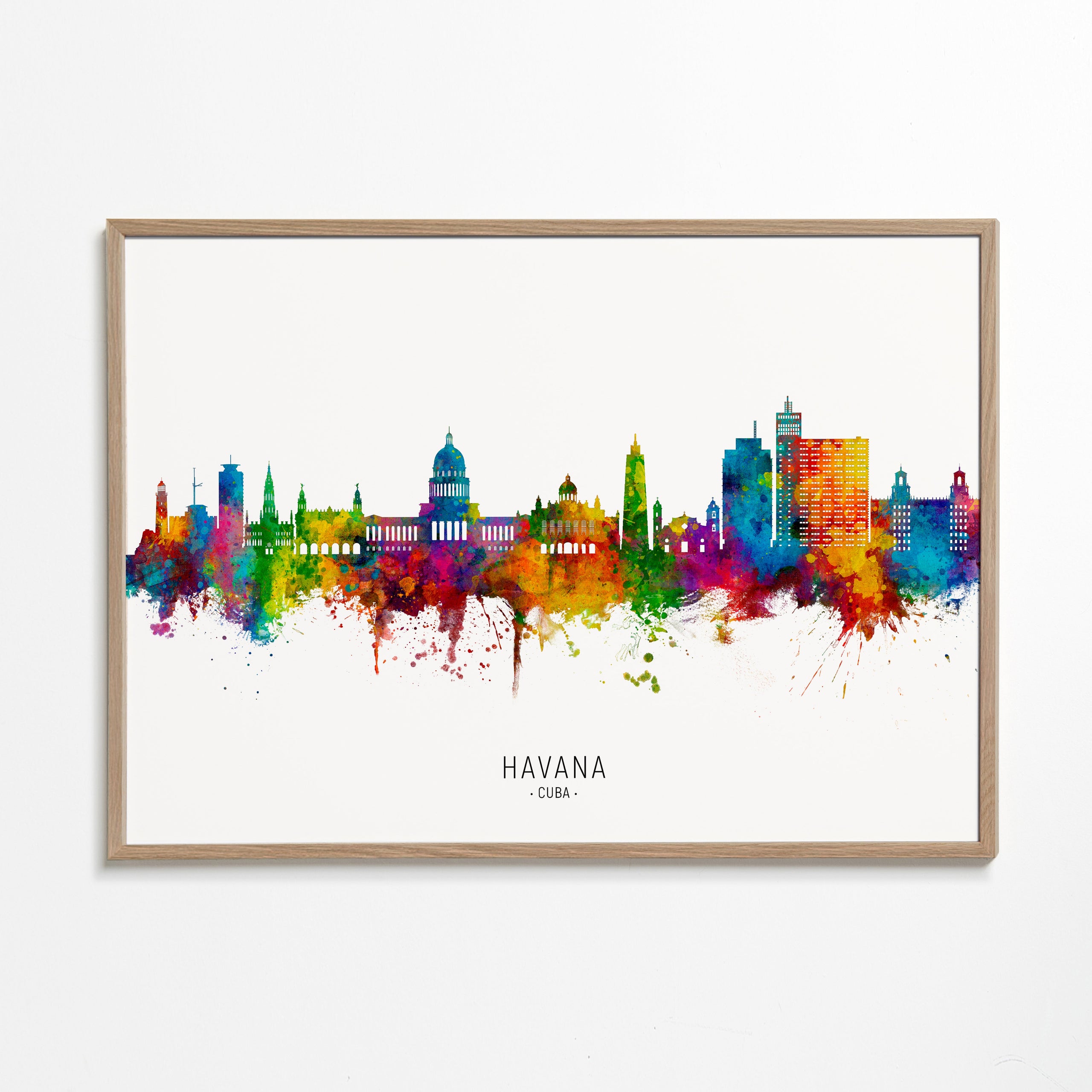 Plakát města Havana skyline v akvarelu