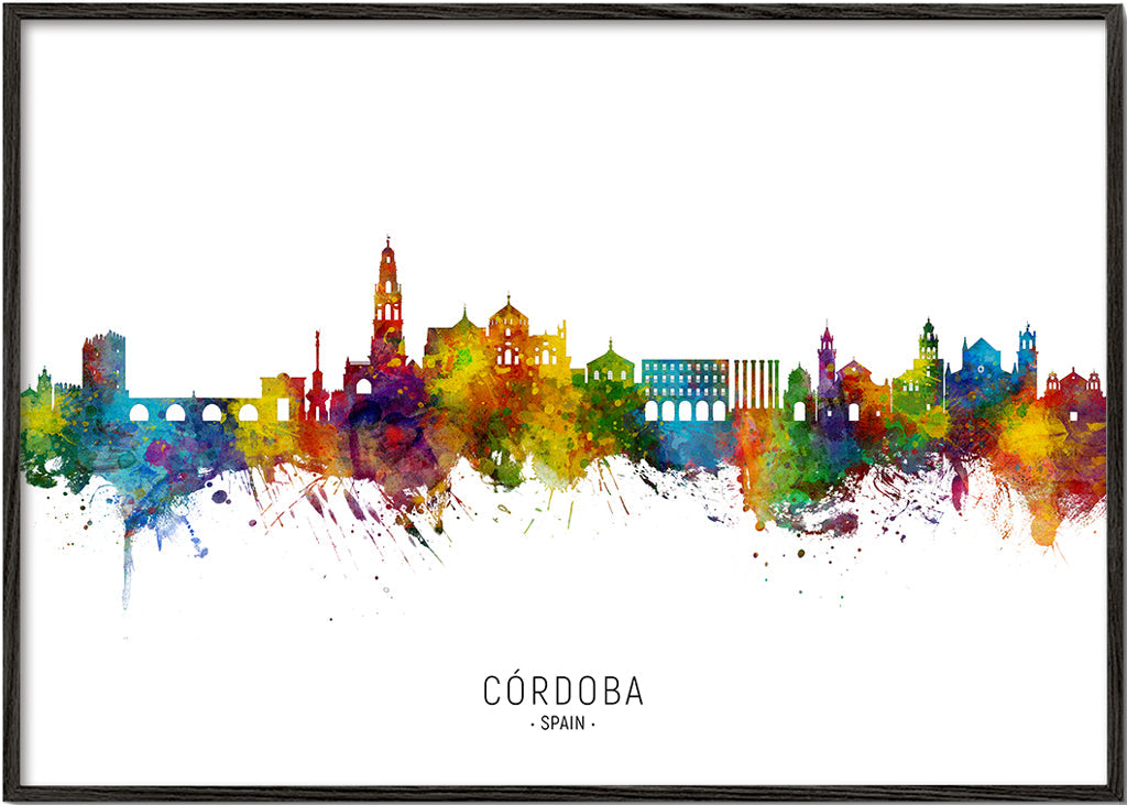 Obraz do kuchyně Córdoba skyline akvarel multicolor