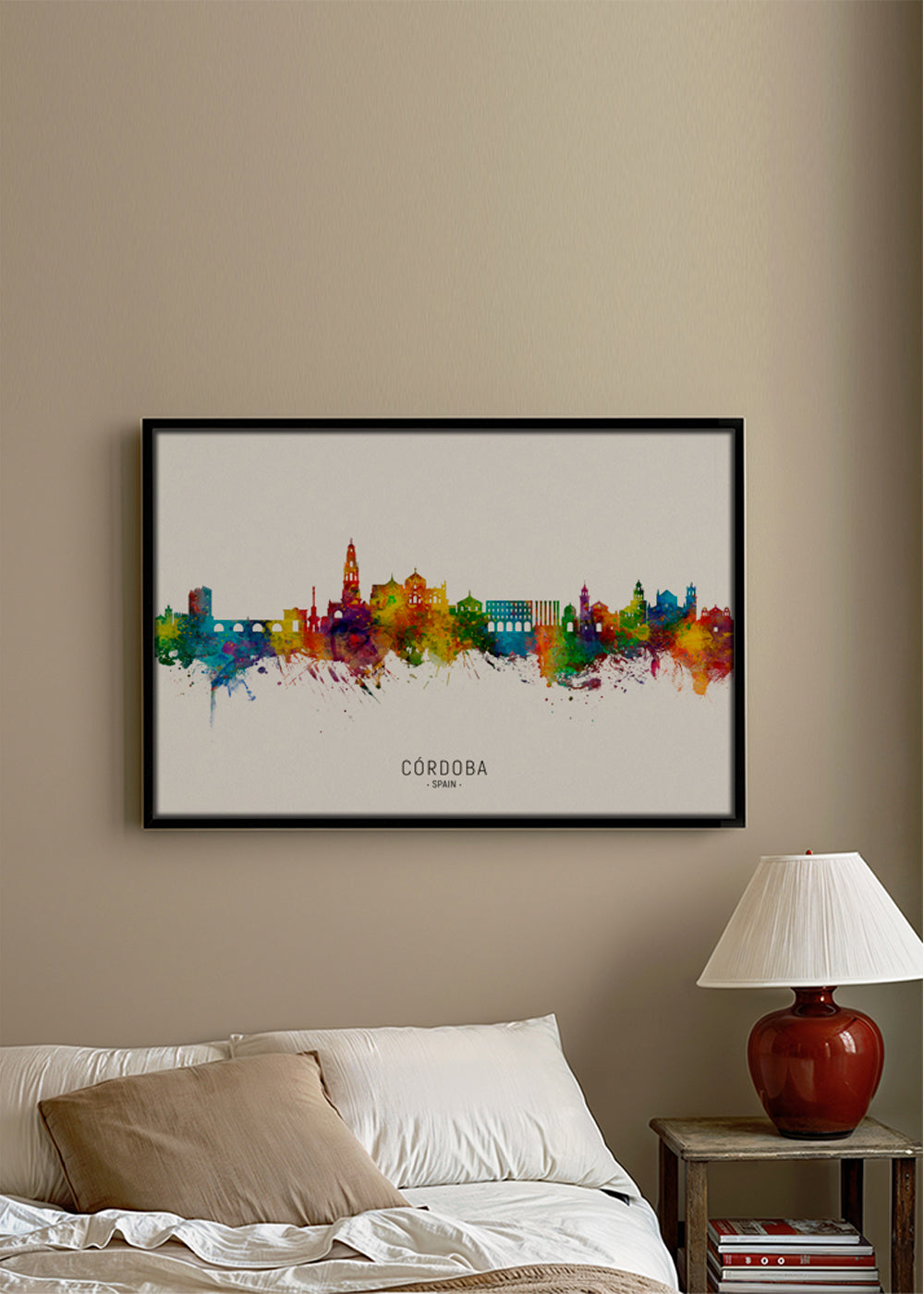 Obraz do kuchyně Córdoba skyline akvarel multicolor