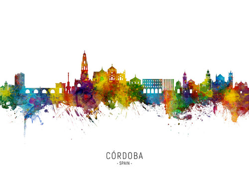 Obraz do kuchyně Córdoba skyline akvarel multicolor