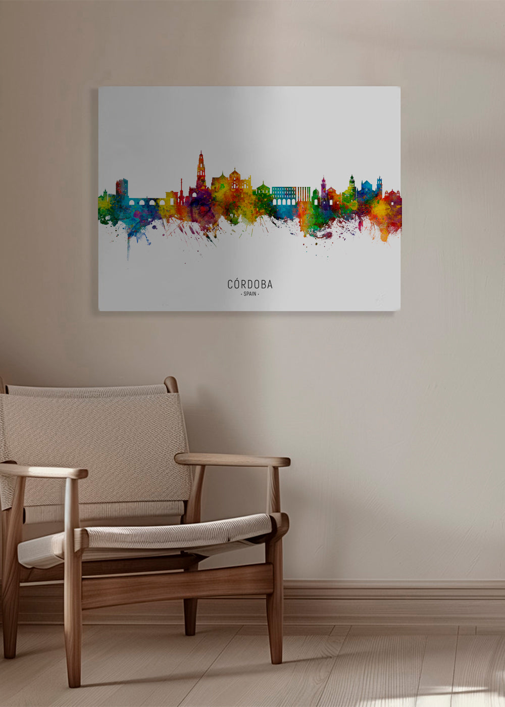 Obraz do kuchyně Córdoba skyline akvarel multicolor