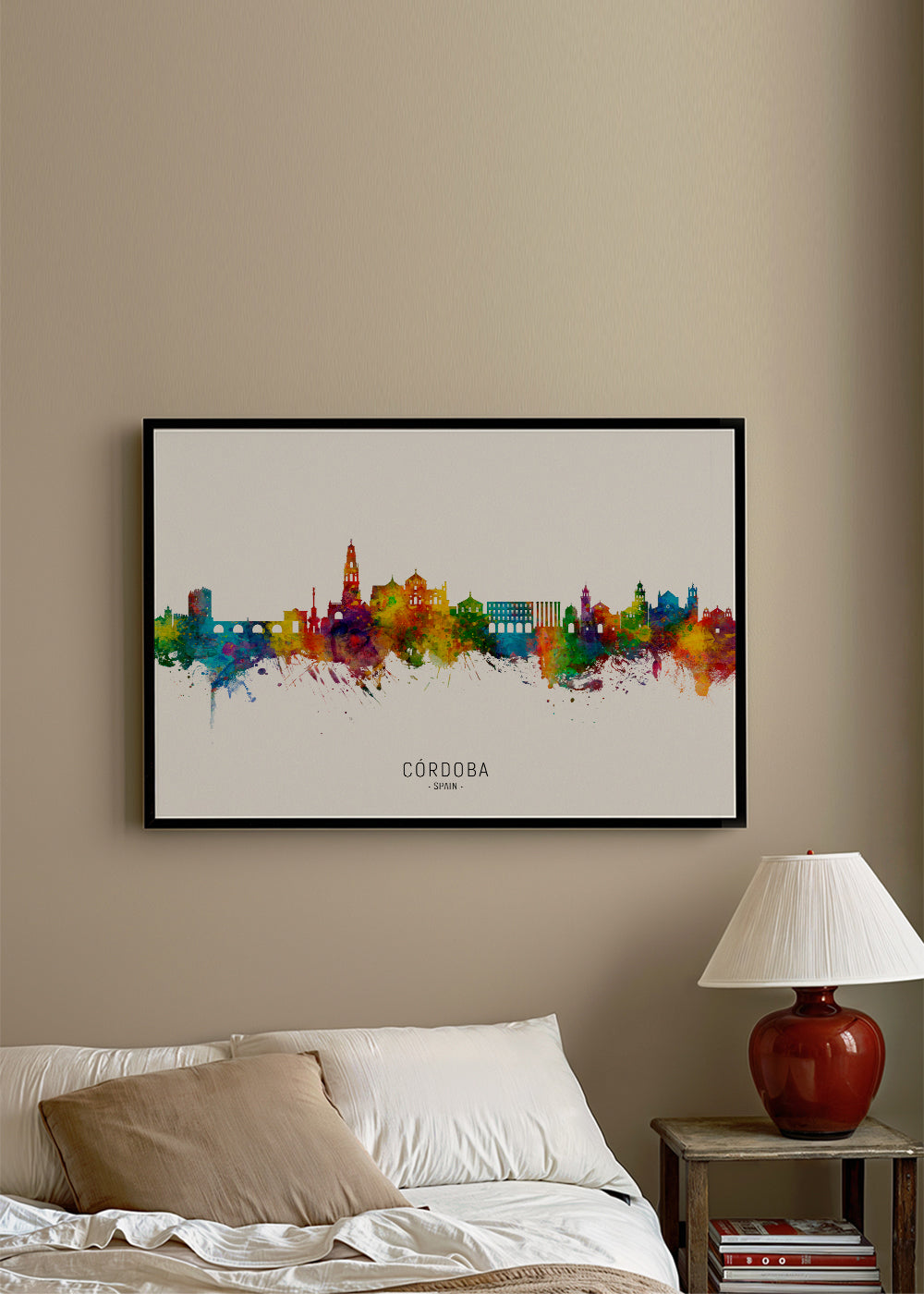 Obraz do kuchyně Córdoba skyline akvarel multicolor