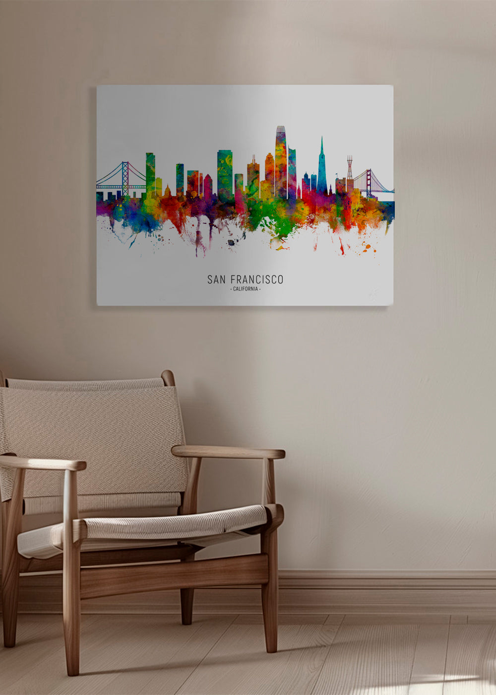 Cestovatelský plakát San Francisco barevná skyline