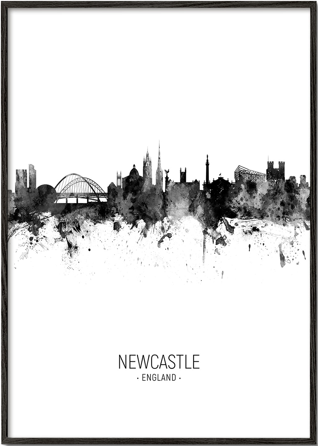 Obraz města Newcastle inkoustová silueta