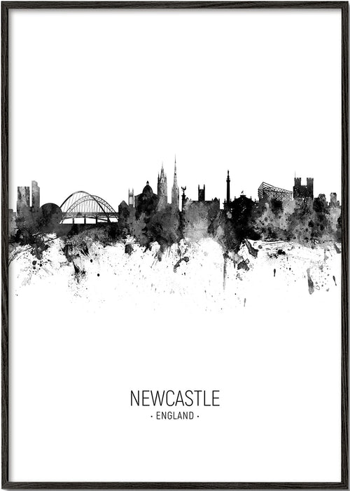 Obraz města Newcastle inkoustová silueta