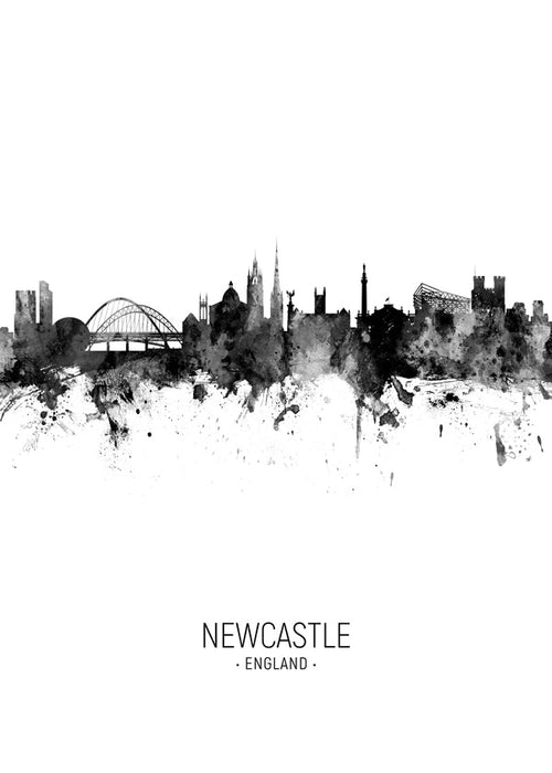 Obraz města Newcastle inkoustová silueta