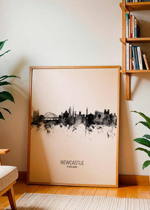 Obraz města Newcastle inkoustová silueta