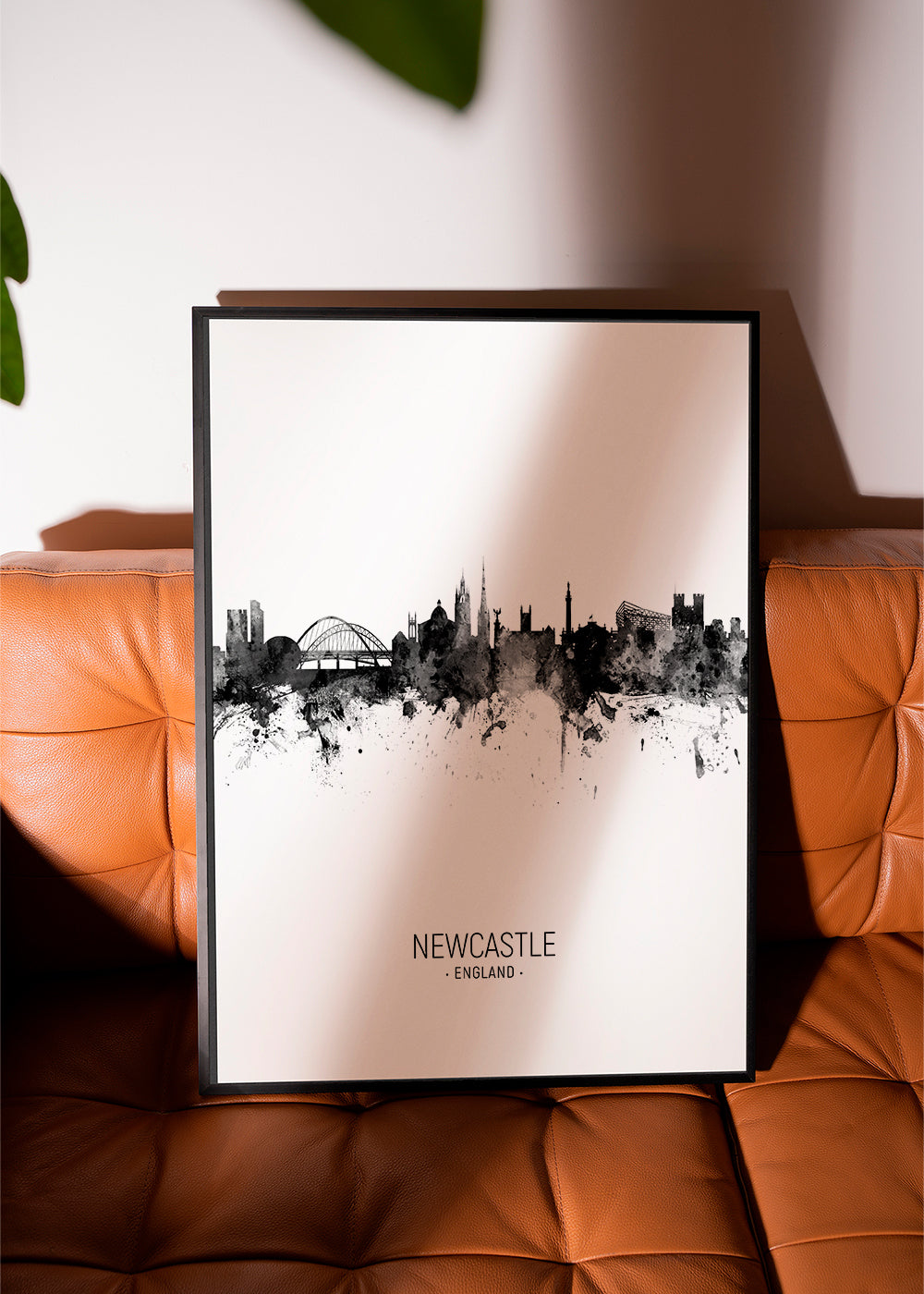 Obraz města Newcastle inkoustová silueta